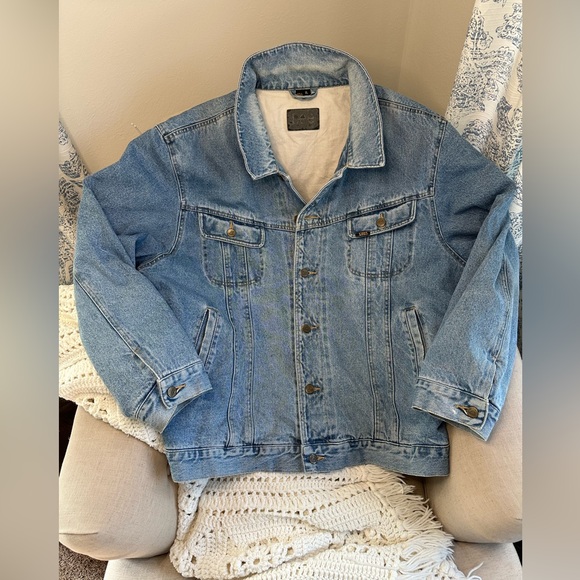 Vintage 80s/90s Lee Jeans denim jacket, lined, men’s XL - Picture 1 of 13